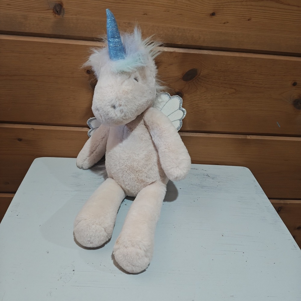 Pottery Barn Kids Unicorn Pegasus Plush soft Pastel Rainbow Hair Wings F41